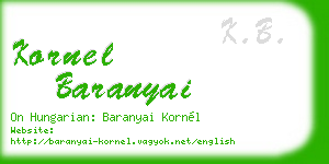 kornel baranyai business card